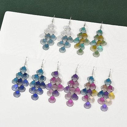 430 серьги-подвески в форме ракушки из нержавеющей стали, с железными крюками серьги, платина