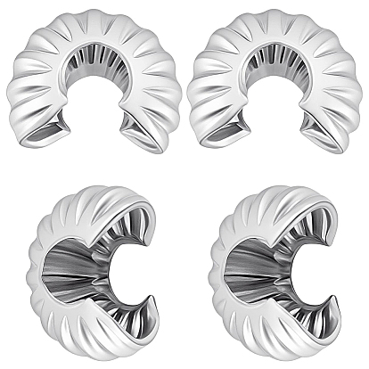 160 шт. Латунные накладки на обжимные бусины, c-образный