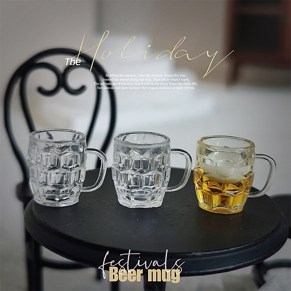 Модель пивной кружки из смолы, аксессуары для кукольного домика с микро-ландшафтом, притворяясь опорными украшениями