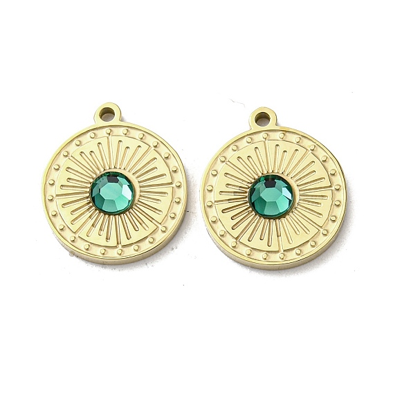 304 прелести нержавеющей стали, со стеклом, плоские круглые прелести