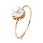 Shell Pearl Finger Rings, Copper Wire Wrapped Ring