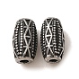 304 Stainless Steel Beads, Column with Triangle & Dot Pattern