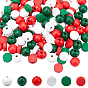 180Pcs 6 Style Natural Wood Beads, Dyed, Flat Round & Round