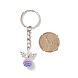 Colorful Angel Pearl Acrylic Pendant Keychain, with Iron Findings
