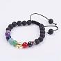 Natural Gemstone Braided Bracelets, with Nylon Thread and Tibetan Style Alloy Spacer Beads
