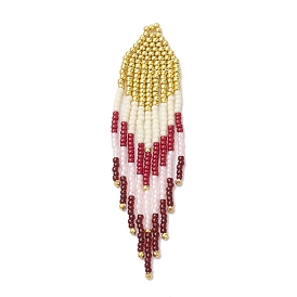 Seed Beads Pendants, with Nylon Thread, Rhombus