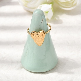 Текстурированное сердце 304 кольца из нержавеющей стали для женщин