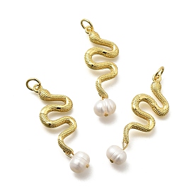 Латунные микро проложить кубического циркония подвески, стойки покрытие, долговечный, без кадмия и без свинца, реальный 18 k позолоченный, с натуральной жемчужиной