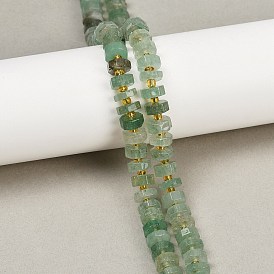 Натуральный зеленый клубника кварц бисер нити, граненые, диск, Heishi бусы, с бисером