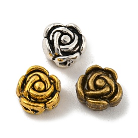 Perles en alliage de style tibétain, sans plomb et sans cadmium, fleur