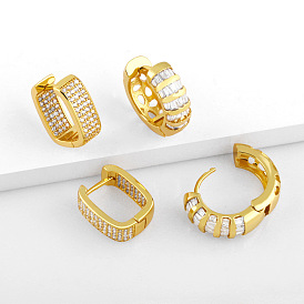 Geometric Luxury Ear Cuffs with Sparkling Zircon Stones for Women's Statement Earrings