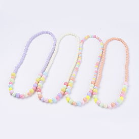 Solid Chunky Bubblegum Acrylic Ball Bead Kids Necklaces