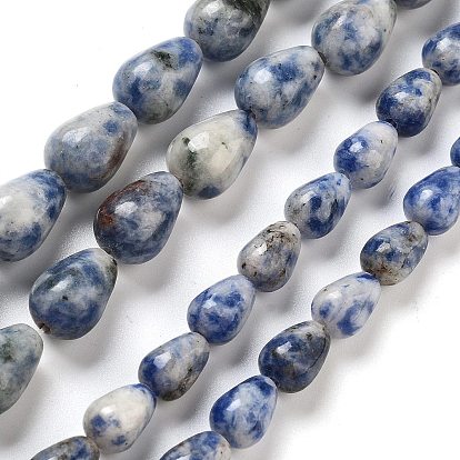 Натуральное синее пятно нитки из бисера яшмы, слеза