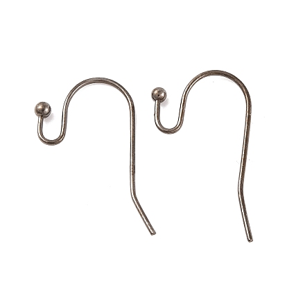 Brass Earring Hooks, Ear Wire, Lead Free and Cadmium Free, 11x22mm