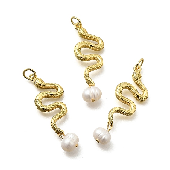 Латунные микро проложить кубического циркония подвески, стойки покрытие, долговечный, без кадмия и без свинца, реальный 18 k позолоченный, с натуральной жемчужиной