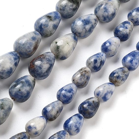 Натуральное синее пятно нитки из бисера яшмы, слеза