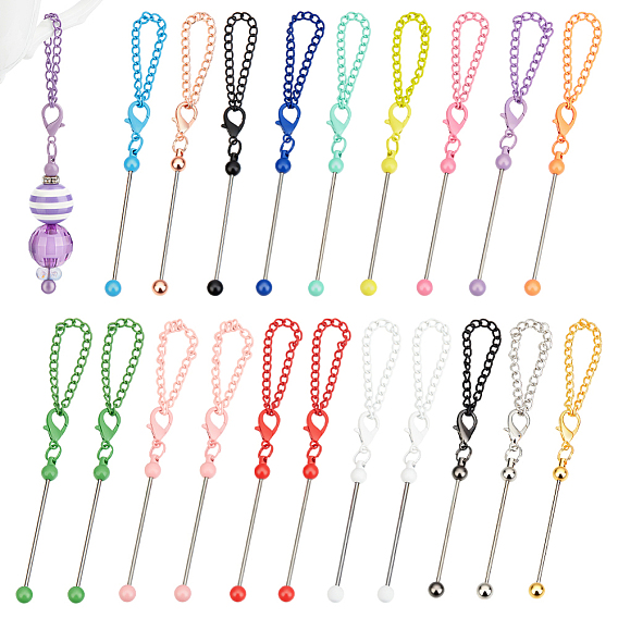 20 шт. 16 цвета сплава стержни бисерные подвесные украшения, с карабин-лобстерами , платина