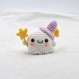 Wool Knitted Ghost with Star Magic Wand Pendant Decoration, with Swivel Clasp