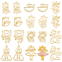 20Pcs 10 Style Alloy Open Back Bezel Pendants, for DIY UV Resin, Epoxy Resin, Pressed Flower Jewelry, Cat