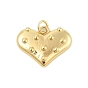 Латунные подвески, сердце, стойки покрытие, долговечный, без свинца и без кадмия, с целью перехода в кольце
