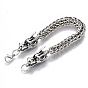 Men's Alloy Wheat Chain Bracelets, with Lobster Claw Clasps, Dragon