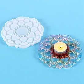 Lotus DIY Candle Holder Silicone Molds, Resin Casting Molds, For UV Resin, Epoxy Resin Jewelry Making