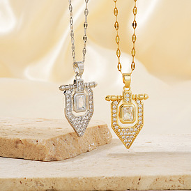 Модные латунные ожерелья с подвеской в виде стрелы из кубического циркония, ожерелье из цепочек с бахромой для женщин