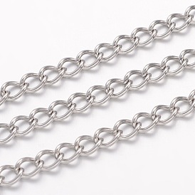 Ion Plating(IP) 304 Stainless Steel Curb Chains, Unwelded, with Spool, for Jewelry Making