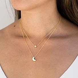 New Jewelry Simple Fashion Star Necklace Versatile Moon Femininity Star Moon Necklace