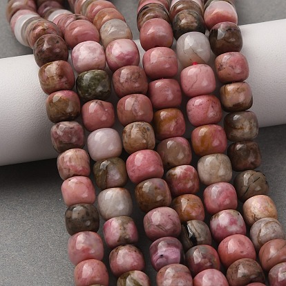 Natural Thulite Beads Strands, Old Style Barrel Beads