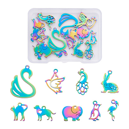 18 шт 9 стиль 201 подвески из нержавеющей стали, животное