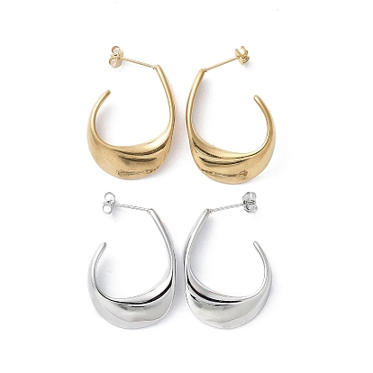 304 серьги-гвоздики в форме капли из нержавеющей стали, серьги-кольца