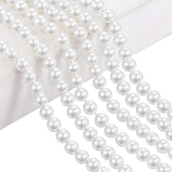 2 нити натуральные белые ракушечные бусины нити, круглые