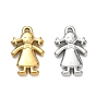 304 Stainless Steel Pendants, Girl with Bow Dress Charms