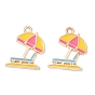Alloy Enamel Pendants, Beach Umbrellas with Chairs Charms