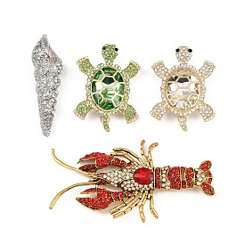 Брошь из сплава со стразами серии Ocean, изысканная булавка на лацкан для женщин