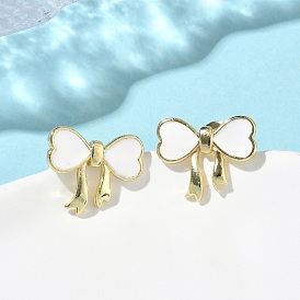 Серьги-гвоздики из латуни, бантом, долговечный, без кадмия и без свинца