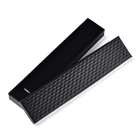 Rhombus Textured Cardboard Jewelry Necklace Boxes, with Black Sponge, for Jewelry Gift Packaging, Rectangle