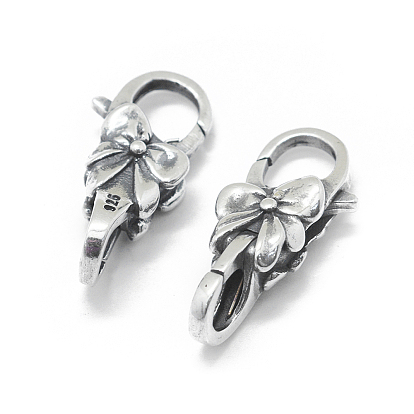 Thailand 925 Sterling Silver Lobster Claw Clasps, Bowknot