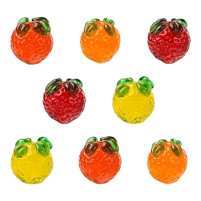 8 шт 4 цвета бусины лэмпворк ручной работы, оранжевые