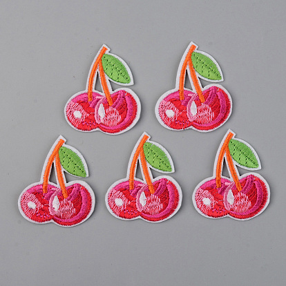 Computerized Embroidery Cloth Iron on/Sew on Patches, Appliques, Costume Accessories, Cherry