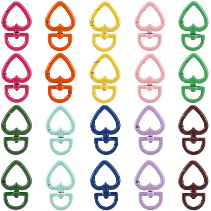 20 шт. 10 цветные напыленные сплавные застежки-скобы, сердце