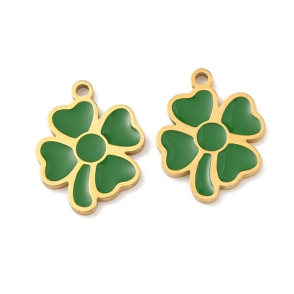 304 нержавеющей стальной эмали подвески, клевер амулеты, ионное покрытие (ip)