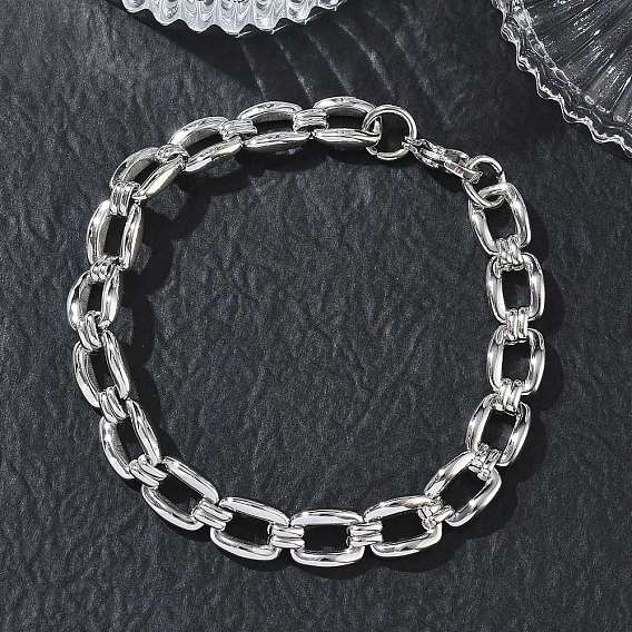 9mm 304 Bracelets à maillons ovales en acier inoxydable, sans ternissement