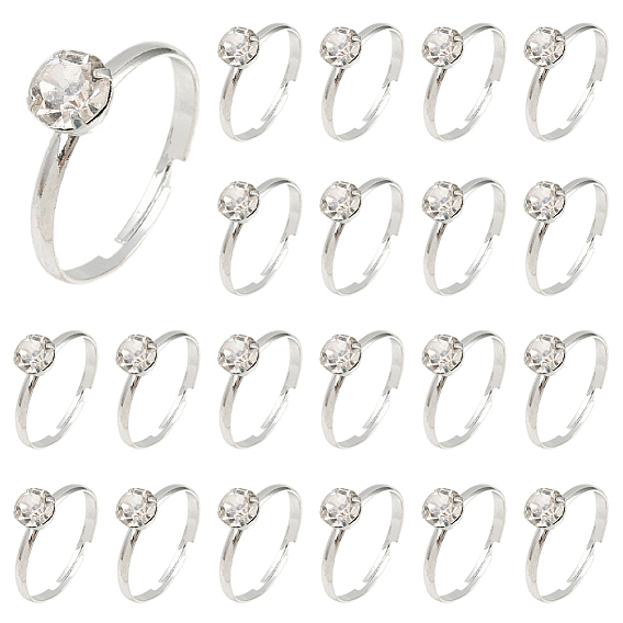 40шт. регулируемые кольца на палец из сплава со стразами для женщин