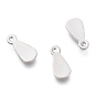 304 Stainless Steel Chain Extender Drop Charms, Teardrop, Stamping Blank Tag