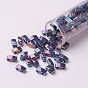MIYUKI Half TILA Beads, Japanese Seed Beads, 2 Hole, (HTL1898) Opaque Purple Gray Rainbow Luster