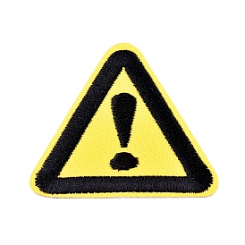 Fer à repasser informatisé / coudre des patchs, accessoires de costumes, triangle avec panneau d'avertissement