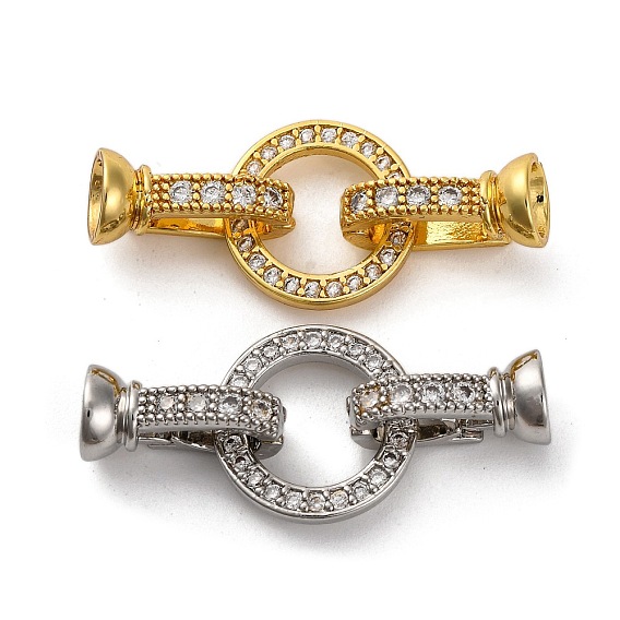 Латунное микропейв, прозрачный кубический цирконий, складные застежки, долговечный, без свинца и без кадмия