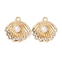 Подвески из сплава со стразами и АБС-пластиком с имитацией жемчуга, подвески в форме ракушек